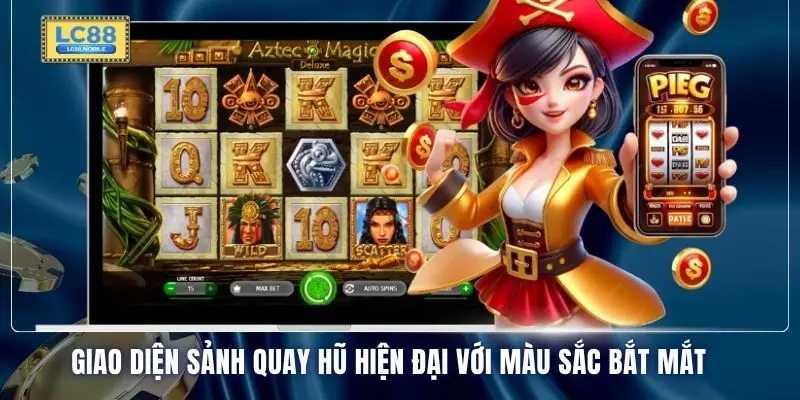 Giao diện sảnh quay hũ hiện đại với màu sắc bắt mắt